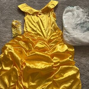 Elegant Beauty and the Beast Belle Yellow Gold Gown Halloween Costume